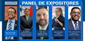 Imagen con fotografía de los expositores del tema 'LA AUDIENCIA de VULNERACIÓN de DERECHOS'