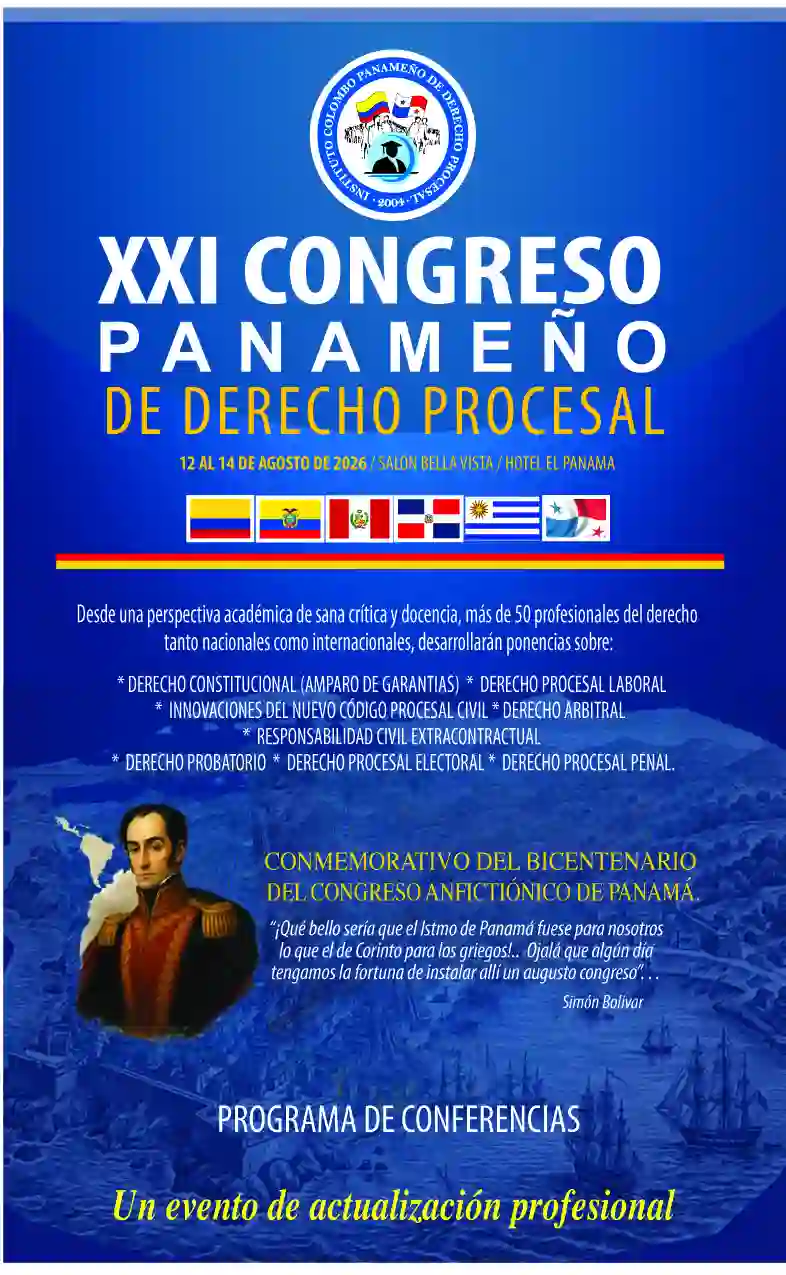 Portada del Programa Oficial del XXI Congreso Panameño de Derecho Procesal 2002