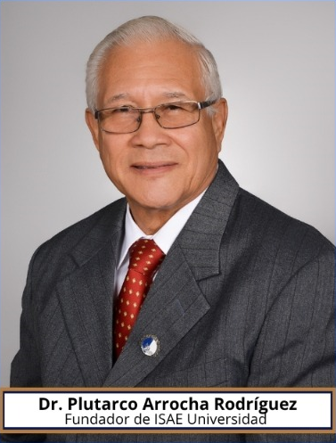 Fotografia oficial del Dr. Plutarco Arrocha Rodríguez, fundador de la ISAE Universidad y homenaje póstumo del Congreso de Derecho Procesal 2026